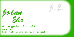 jolan ehr business card
